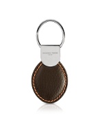 Dark Brown Grained Calfskin Key Fob