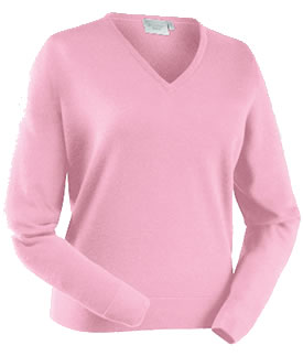 Ladies Golf Sweater Fine Merino Rose