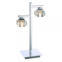 Cubus Chrome Twin Light Table Lamp