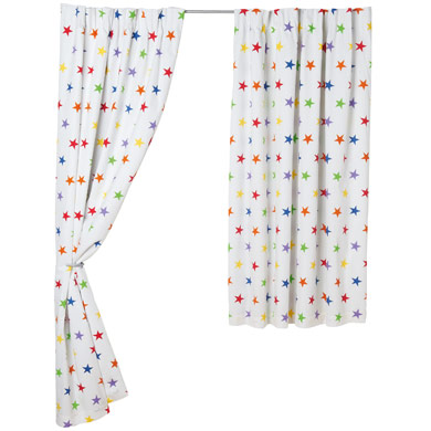 Rainbow Star Black Curtains for Kids