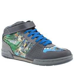 Male Eboy Hi Leather Upper Fashion Trainers in Grey