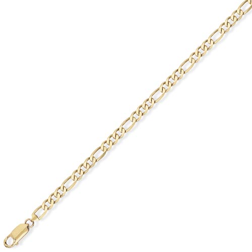 5 inch Childs Premium 3   1 Figaro Bracelet In 9 Carat Yellow Gold