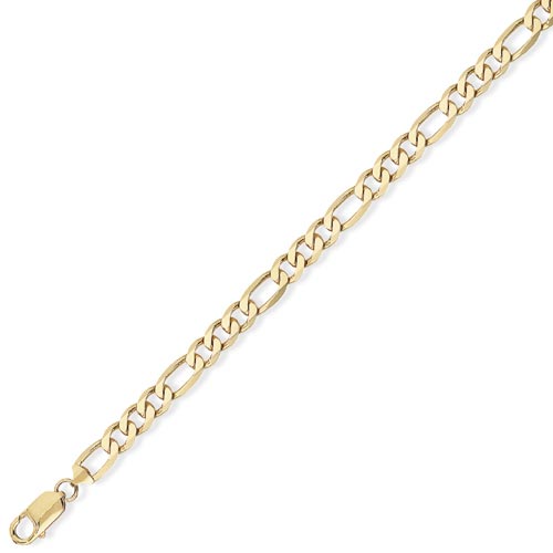 8.25 inch Premium 3   1 Figaro Bracelet In 9 Carat Yellow Gold