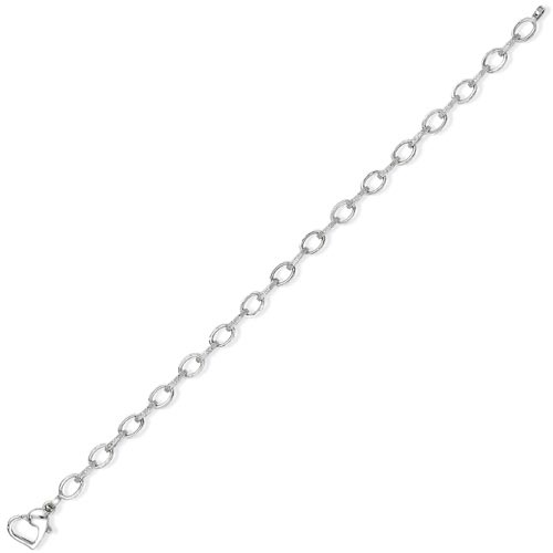 Hammered Link Bracelet In 9 Carat White Gold