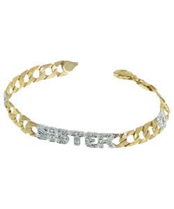 Plated Silver Cubic Zirconia Sister Heart Bracelet