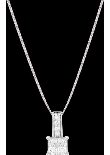 18ct White Gold Invisible 0.7ct Diamond Set