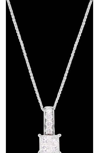 18ct White Gold Invisible 1.0ct Diamond Set