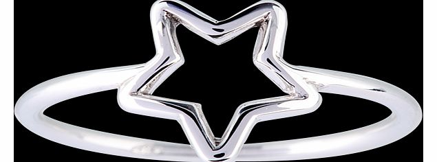 9 Carat White Gold Star Ring - Ring Size N