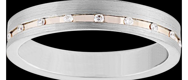 Ladies diamond set rose gold channel wedding