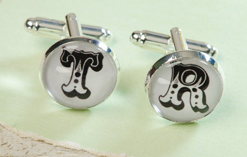 GoneDigging Personalised Initials Cufflinks Circus Font