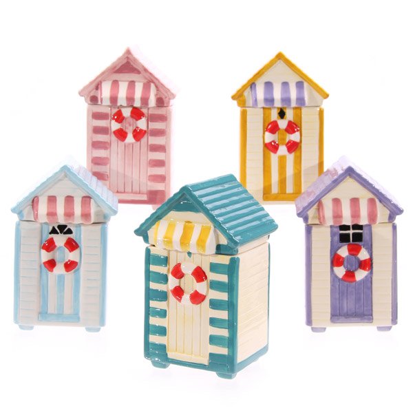 Ceramic Beach Hut Storage Box