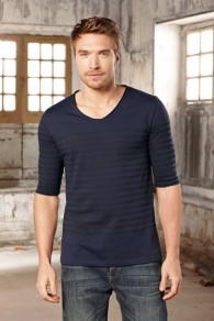 Mens Striped V-Neck T-Shirt