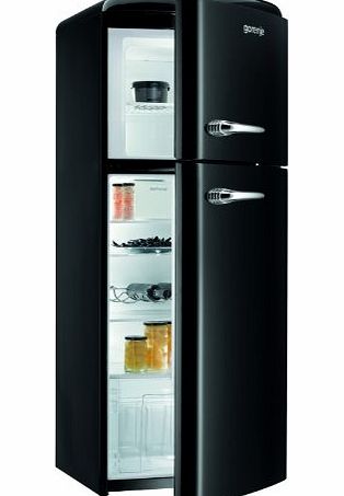 Gorenje RF60309OBK-UK Black Retro Fridge Freezer - 5 Year Parts and Labour Manufacturer Guarantee