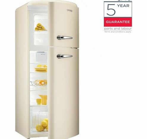 Gorenje RF60309OC-UK Cream Retro Fridge Freezer - 5 Year Parts and Labour Manufacturer Guarantee