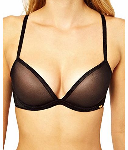 Glossies Padded Plunge Bra (34E, Black)