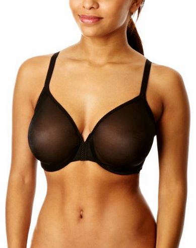 Glossies Sheer Black Bra Full Cup Womens Bra Black 30DD