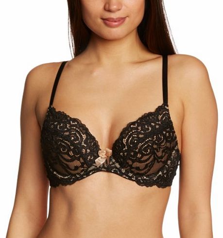 Luxury Lace Padded Plunge Womens Bra Black 38D