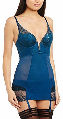 Womens Rochelle Slip Plunge Everyday Bra, Blue (Dark Teal), 36E