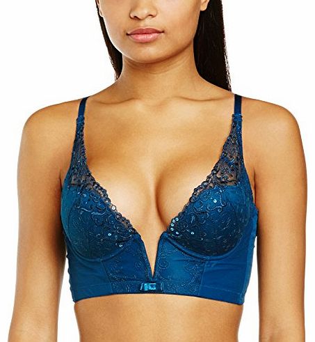 Womens Rochelle Staylo Plunge Everyday Bra, Blue (Dark Teal), 32C