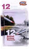 (Grafix) 12 Artist Colour Pencils With Tin Case