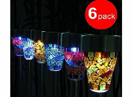 M 6xOriginality garden ideas,lovely solar lights,nice garden solar light ,classy outside lights ,outdoor lighting,solar garden lights, Solar Mosaic Border Garden Lights garden decoration,use for