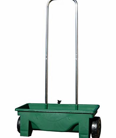 GreenGard 12L Capacity Green Plastic Outdoor Garden Wheeled Lawn Spreader Fertiliser Feed