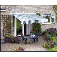 GREENHURST Patio Awning Green / White 3.5m