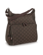 Brown Signature Web Canvas Large Tote Travel Bag