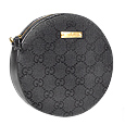 Leather and Canvas Round Purse Handbag