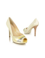 Hype - Vanilla Patent Peep-Toe Pump Shoes