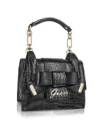 Lulin - Croco Stamped Patent Top Handle Bag