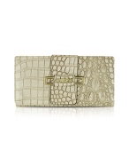 Rhonda - Stone Croco Eco-Leather Large Clutch