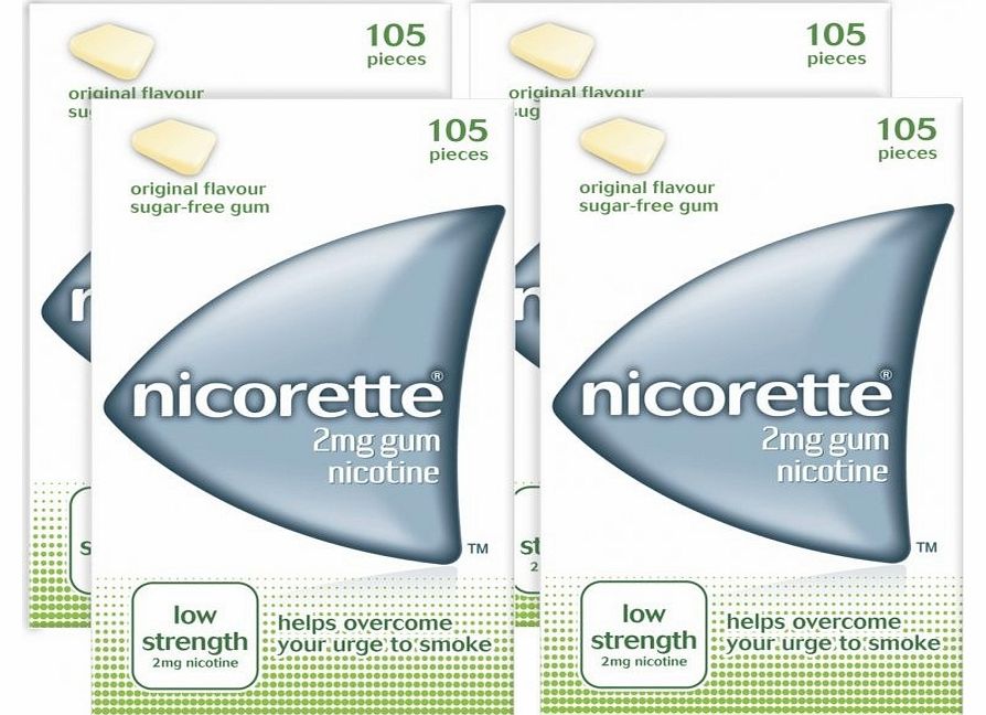 Nicorette 2mg Original Gum Four Pack (4 x 105