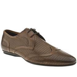 Male Arrow Diamond Punch Wing Leather Upper in Tan