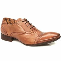 Male Carlton Wased Cap Leather Upper in Tan