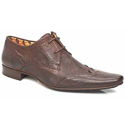 Male Swinger Wing Gib Leather Upper in Dark Brown