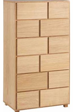 Hana II 12 Drawer Tall Chest - Oak