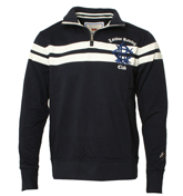 Navy and White 1/4 Zip Sweatshirt