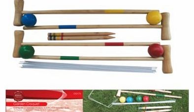 Hamble Family Garden Croquet Set with 72cm Long Mallets