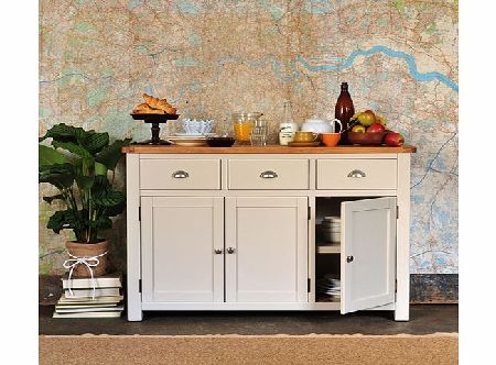 Hampstead Stone Grey 3 Drawer 3 Door Sideboard