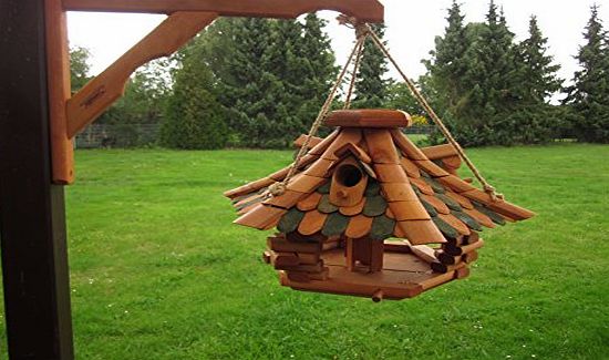 Hansa-shop FEEDER HOUSE BIRD TABLE WOODEN HEXAGONAL Wooden Shingle Nr 2