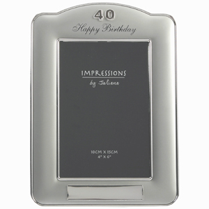 40 Birthday Plaque Photo Frame