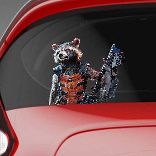 Guardians of the Galaxy Rocket Raccoon Colour Vinyl Decal Window Sticker Car Bumper Present Gift Gifts - For Any Car VW Citroen Golf Ford BMW etc.. - Happy Bargains Ltd