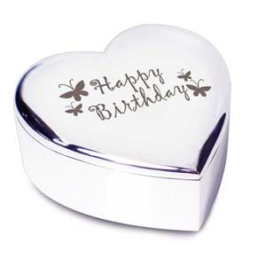 Birthday Butterflies Heart Trinket