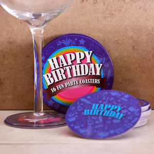 Birthday Pack 16 Party Coasters