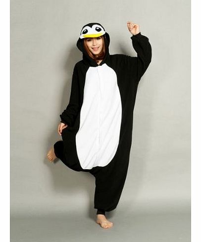 Womens Ladies Mens Adult Unisex Fleece Animal Onesies Novelty Monster Unisex Pyjamas Nightwear Costumes Pajamas Pyjamas--Penguin,L