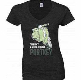 Potter Vespa Portkey Black Womens T-Shirt