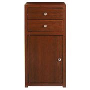 Single Door Double Drawer Unit, Dark Wood