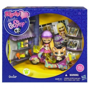 BLYTHE Littlest Pet Shop Scooter & Pet