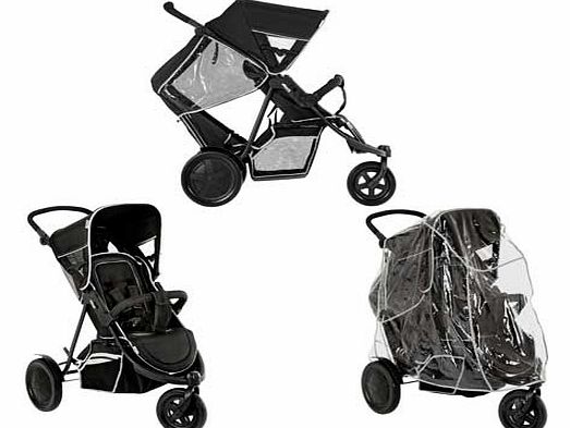 Freerider 3 Wheel Tandem Pushchair - Black